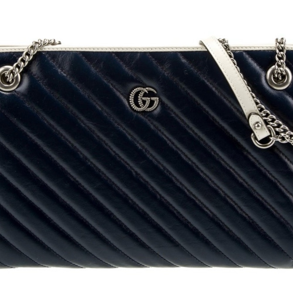 Gucci Blue Quilted Leather Shoulder Bag
